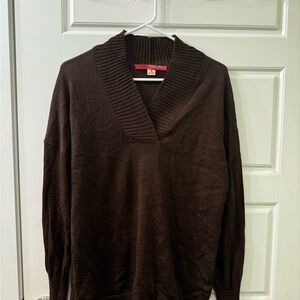 Beyond Threads Alpaca V-Neck Brown Sweater Made in‎ Peru Size Medium